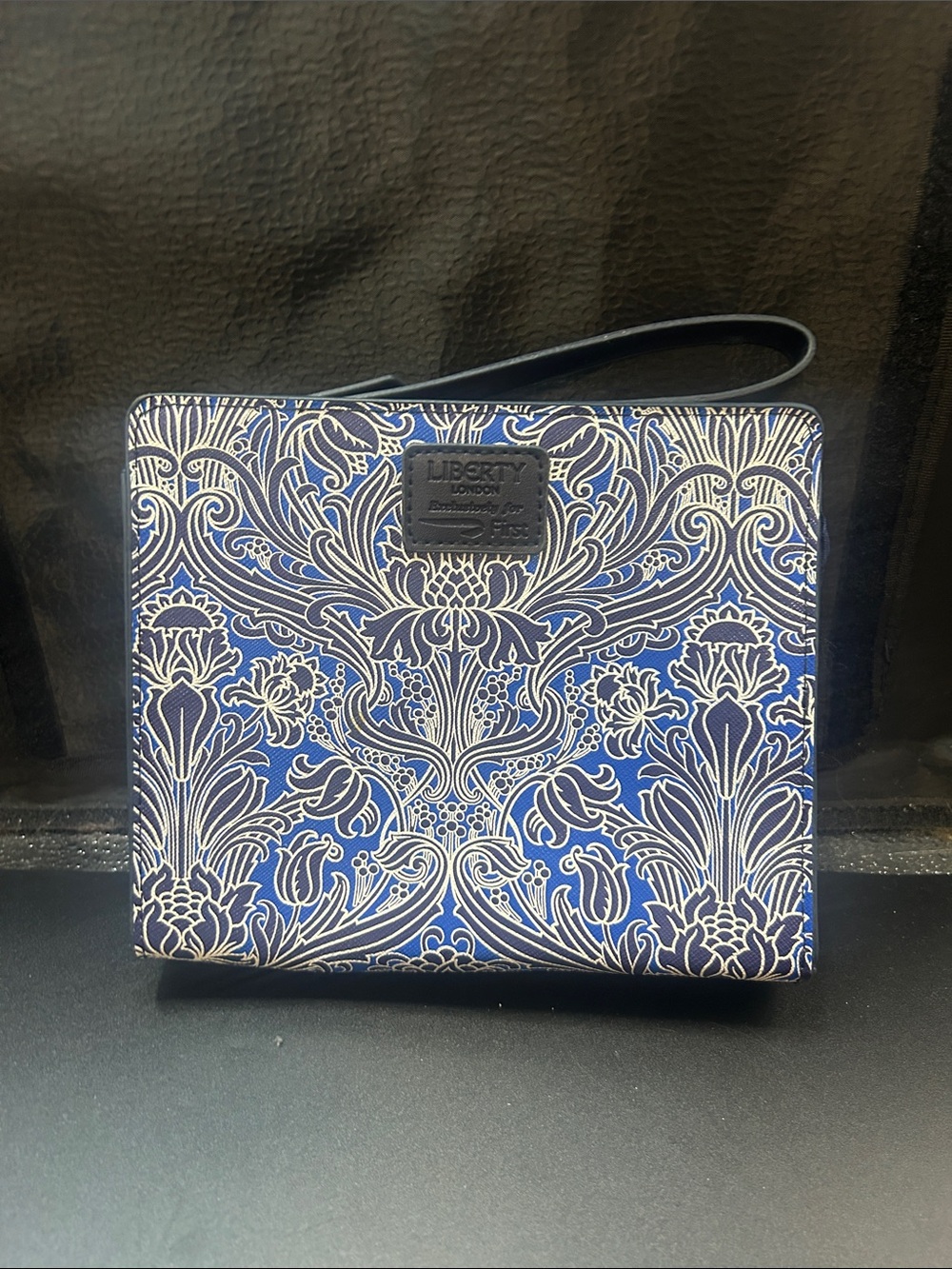Liberty Blue and White Floral Wristlet